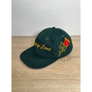 Rolling Loud Festival Strapback Hat Green Yellow Script Rose Embroidery Cap